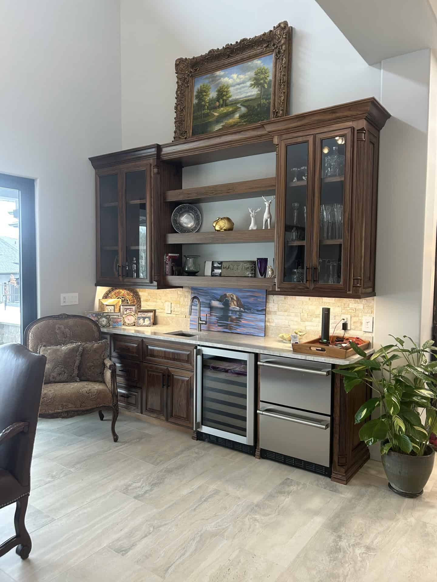 Custom bar and entertainment cabinetry